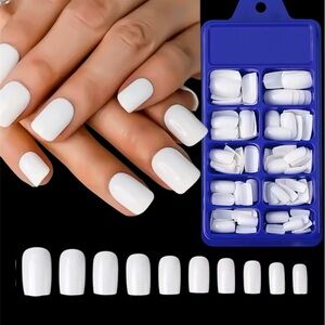 100Pcs white manicure Ballerina press on nails